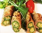 【主菜】オクラとみょうがのロール味噌マヨ作り方8写真