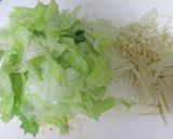 家計応援☆レタス＆えのきのオイスター炒め作り方1写真