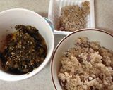 玄米ご飯の納豆&ゴーヤの佃煮のせ作り方1写真