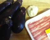 豚肉とナスとにんにくのすき煮風作り方1写真