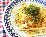 簡単ランチに☆たらこバター焼きそば作り方3写真
