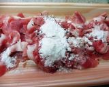 豚ブロック？肉と卵の味噌チリソース作り方1写真