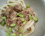 夏の最後に 鯖味噌と枝豆の混ぜうどん作り方5写真