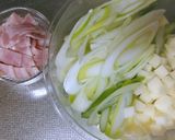 長ねぎとポテトとベーコンのオムレツ作り方1写真