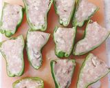 トマトソース♡ピーマンとエリンギの肉詰め作り方2写真