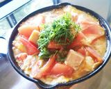 ごま油香る☆高野豆腐とトマトの卵とじ丼作り方6写真