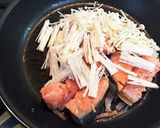 洋風♡鮭とベーコン、青菜えのきの炒め物作り方8写真