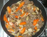 ゴボウと牛肉の味噌煮♪ご飯がすすむおかず作り方7写真