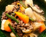 里芋と蓮根の牛しぐれ煮風煮物作り方11写真