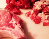 3種のお肉と豆の煮込み(圧力鍋)作り方1写真