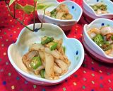 ３分【イカとオクラのおかか山葵醤油和え】作り方5写真