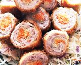 簡単！お弁当にロールカツ！肉巻き！作り方10写真