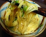 ミョウガとオクラの釜玉ラーメン作り方7写真