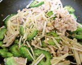 手軽に☆豚肉とゴーヤの焼き肉のたれ炒め作り方6写真