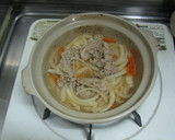 土鍋でかんたん♪豆腐と豚肉の卵とじ作り方3写真