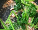 一人分 塩辛とホウレン草のパスタ作り方2写真