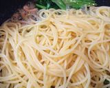 一人分 塩辛とホウレン草のパスタ作り方3写真