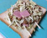 ハムサラダと納豆のトースト作り方3写真