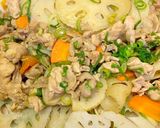 簡単に食物繊維を摂れるレンコン豚肉炒め作り方3写真