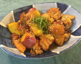 簡単＊鶏とさつま芋と蓮根の甘辛炒め＊作り方8写真