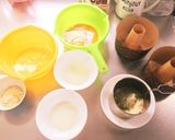 100均型で抹茶シフォン×2作り方1写真