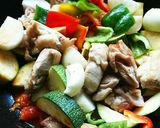 フライパンで鶏肉とズッキーニ簡単煮込み♪作り方4写真