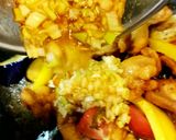 揚げ茄子とトマトのピリ辛油淋鶏作り方9写真