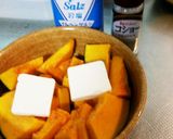 かぼちゃにバターinしてチン作り方4写真