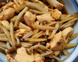 茹で鶏とごぼう シメジのおかか和え♪作り方10写真
