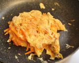 １人分ランチ夕食♪人参の甘煮でふわっと丼作り方3写真