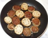 レンコン・ひき肉の簡単肉詰め♪はさみ焼き作り方9写真