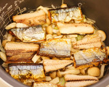 秋刀魚と白ねぎの炊き込みご飯作り方5写真