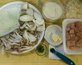 簡単♡豆乳de鶏肉＆きのこのグラタン♪作り方1写真