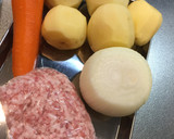 簡単もう1品！豚そぼろ煮風肉じゃが作り方1写真