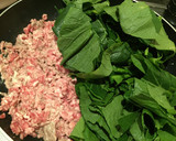 【やみつき】小松菜とひき肉のオイマヨ炒め作り方2写真