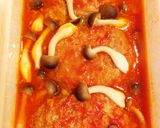 レンチンで簡単♥️トマト煮込みハンバーグ作り方6写真