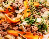 キャベツと牛肉のにんにくオイポン炒め作り方4写真