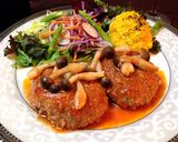 レンチンで簡単♥️トマト煮込みハンバーグ作り方7写真