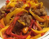 豚肉とカラーピーマンあえ作り方1写真