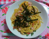 めんつゆでできるキノコとハムの和風パスタ作り方5写真
