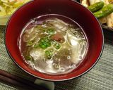 とろろ昆布と茗荷のお吸い物作り方8写真
