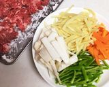 香味ペーストを使った牛肉と長芋の炒め物作り方1写真