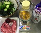 タコとワカメときゅうりのシーチキン酢の物作り方1写真