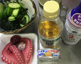 タコとワカメときゅうりのシーチキン酢の物作り方1写真