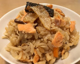 ごま油香る♡塩鮭とキノコの炊き込みご飯作り方6写真