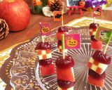 グレープグミと林檎のハロウィンピンチョス作り方3写真