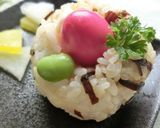 桃色卵on枝豆＊胡桃＊よろこんぶおにぎり作り方10写真