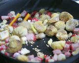 栗と焼豚の炒飯作り方4写真