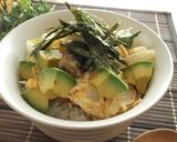 鯖缶とアボカドの卵とじ丼作り方6写真
