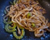 こってり♡ゴーヤと豚肉の焼きうどん♪作り方5写真